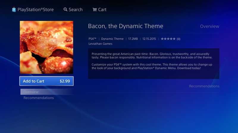 Illustration for article titled Good Morning. Here's The PS4's Dynamic Bacon Theme.